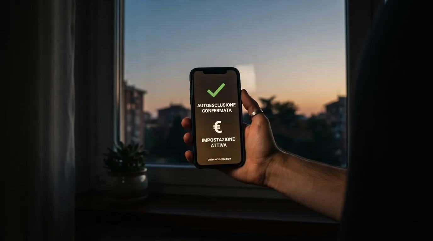 Mano che tiene uno smartphone accanto a una finestra, luce serale tranquilla — casino online sanremo